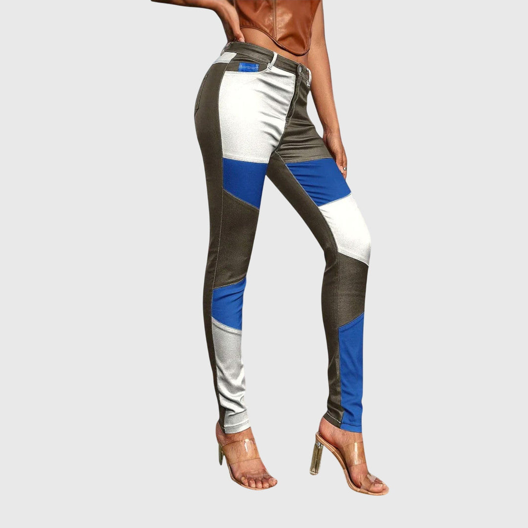 Jamie | Tube Pants with Color Block Pattern