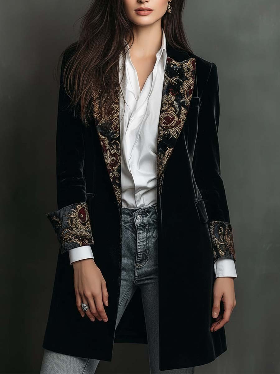 Ann | Slim Fit Baroque Print Blazer