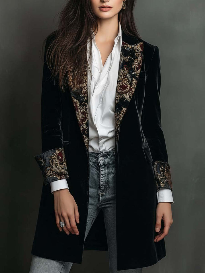 Ann | Slim Fit Baroque Print Blazer