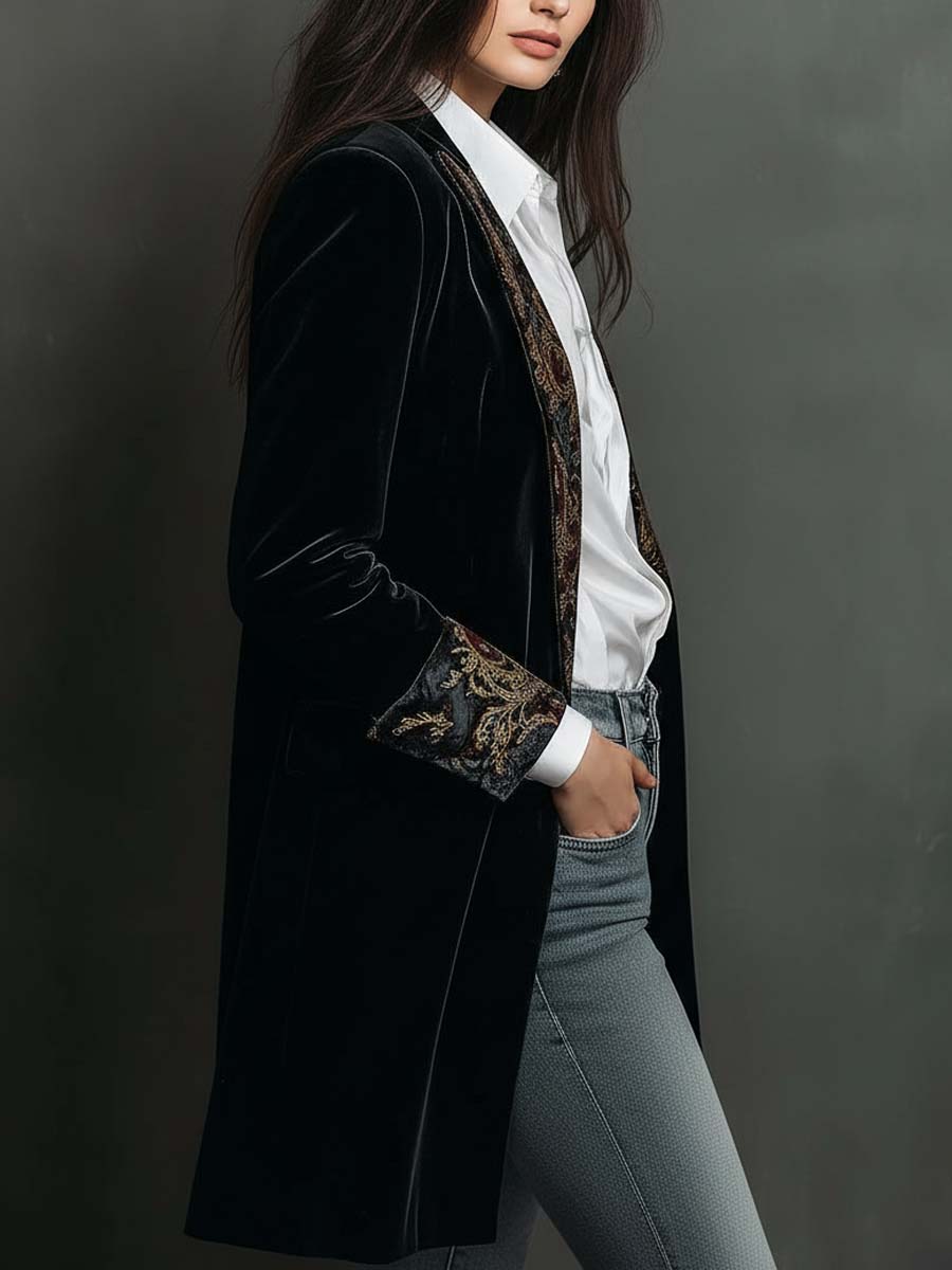 Ann | Slim Fit Baroque Print Blazer
