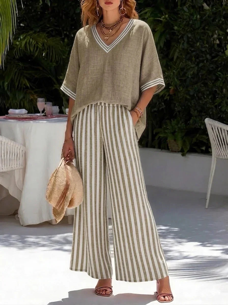 Sienna | Relaxed Striped Linen Two-Piece Set