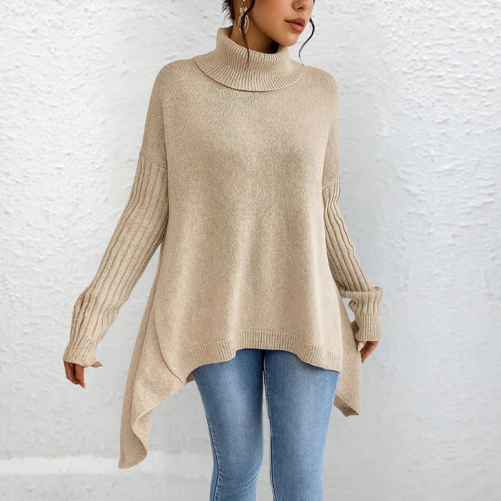 Casual turtleneck sweater styled look