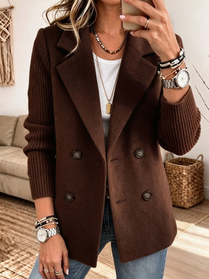 Janet | Elegant Blazer with Knit Sleeves