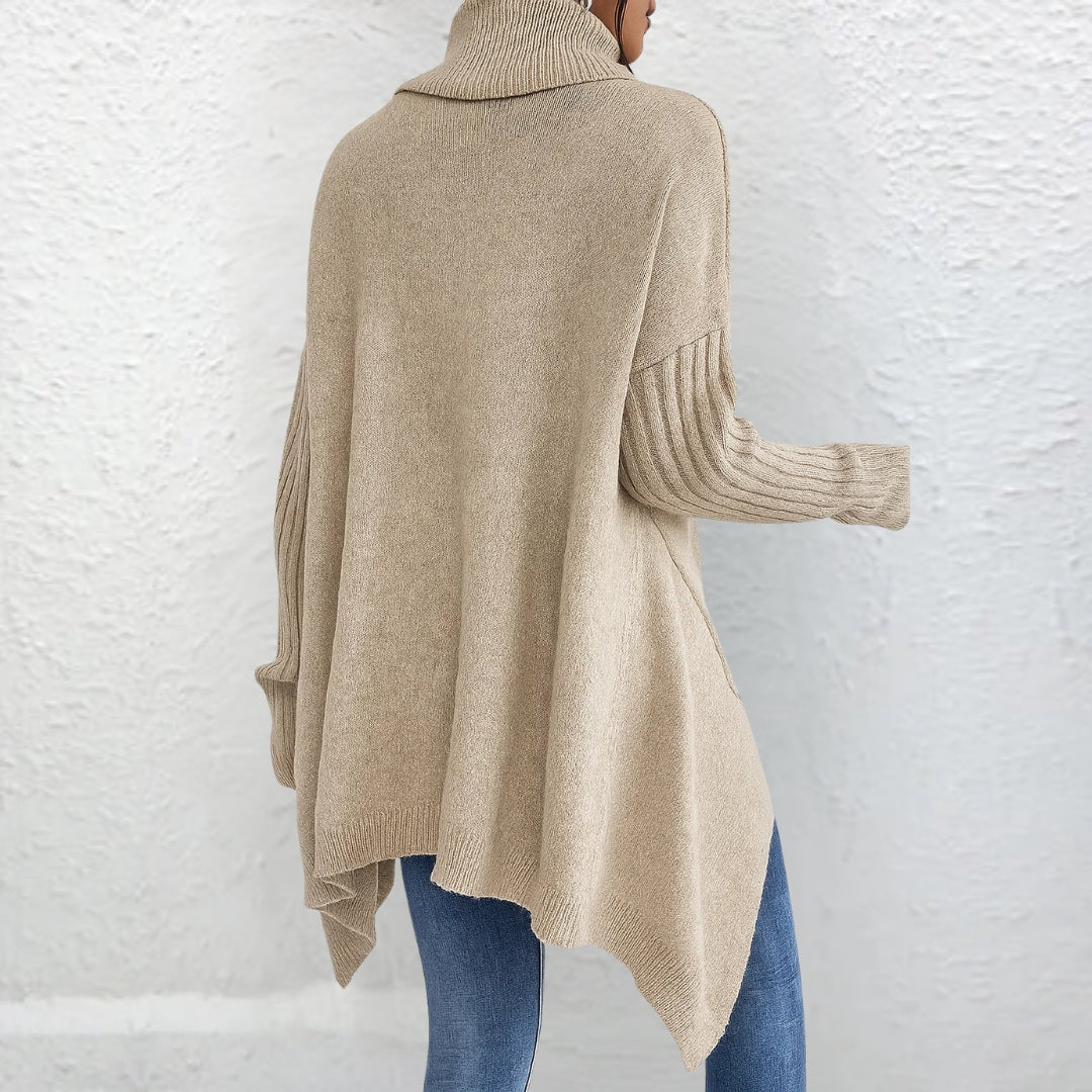 Casual turtleneck sweater back view