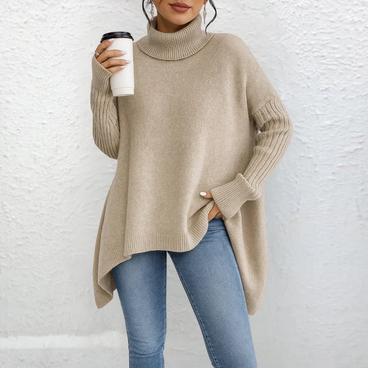 Casual turtleneck sweater in beige
