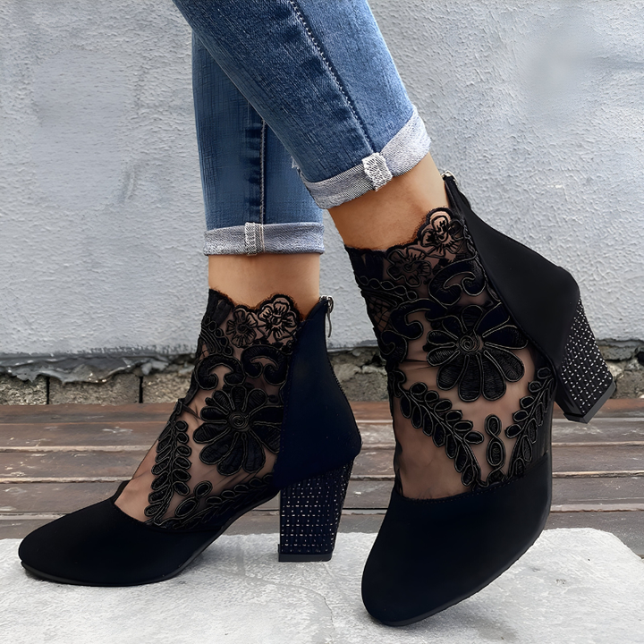 Carol Elegant Breathable Orthopedic Heels - Black