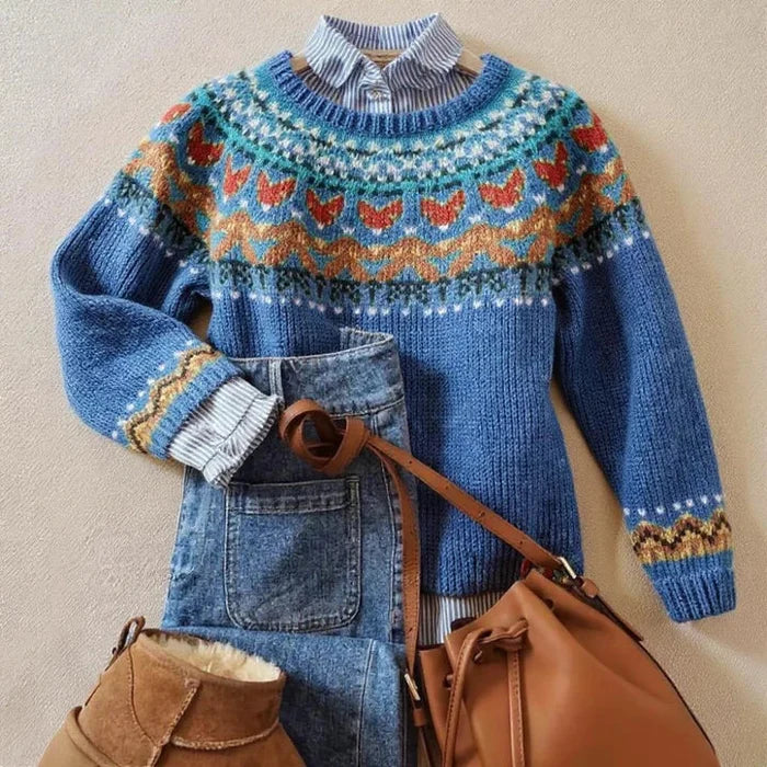 Janice | Diamond Pattern Wool Sweater