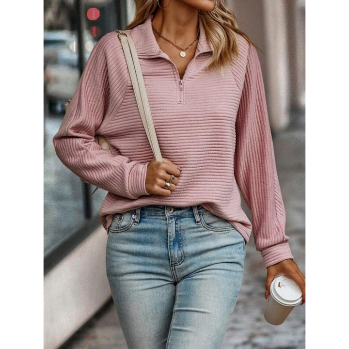 Joan | Stylish V-Neck Zip Sweater