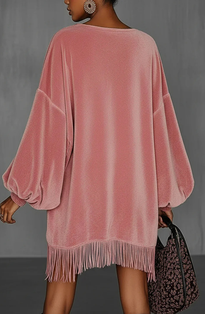 Faux Suede Oversized Dress