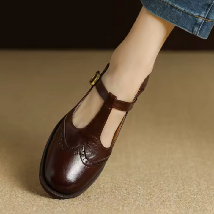 Phyllis Mary Jane Shoes - Brown
