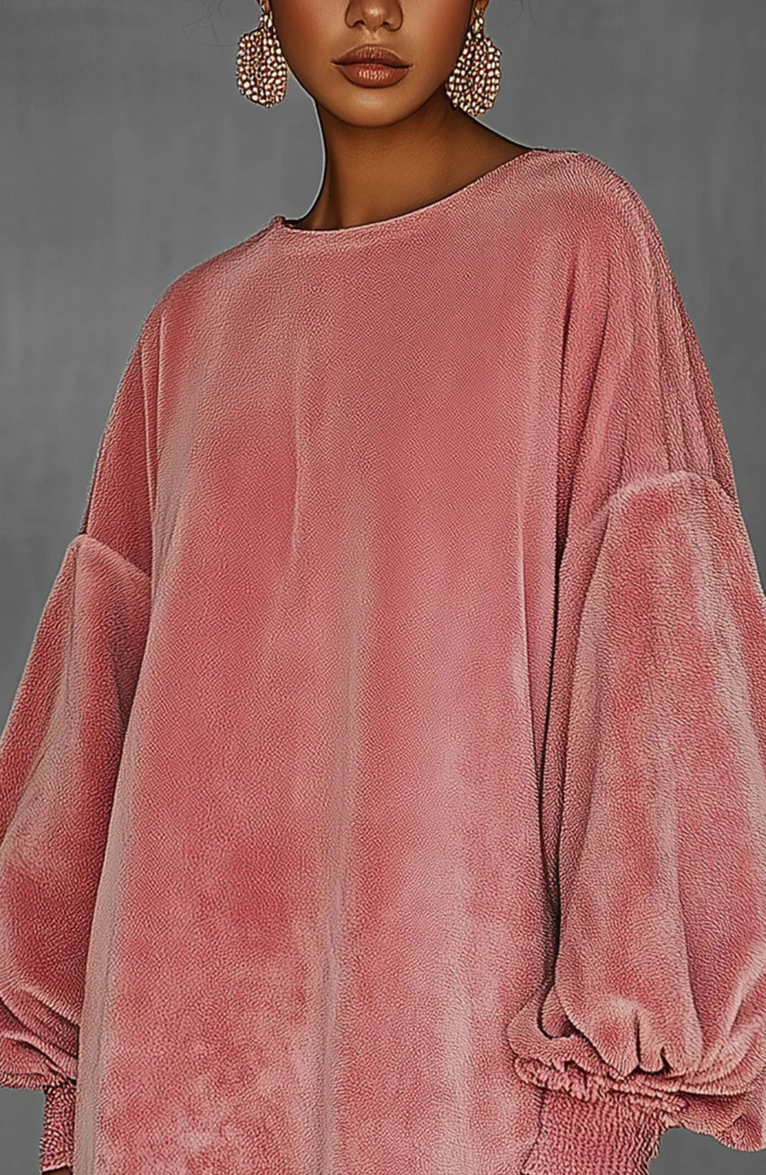 Faux Suede Oversized Dress