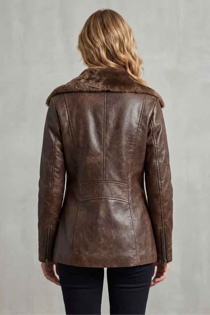 Sharon | Sheepskin-Lined Leather Jacket