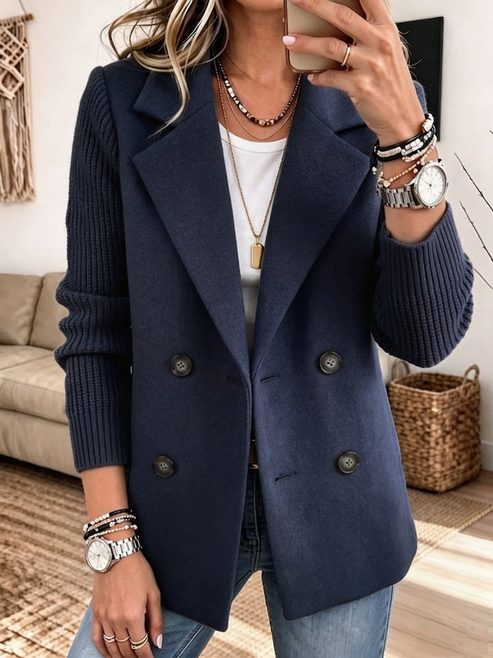 Janet | Elegant Blazer with Knit Sleeves