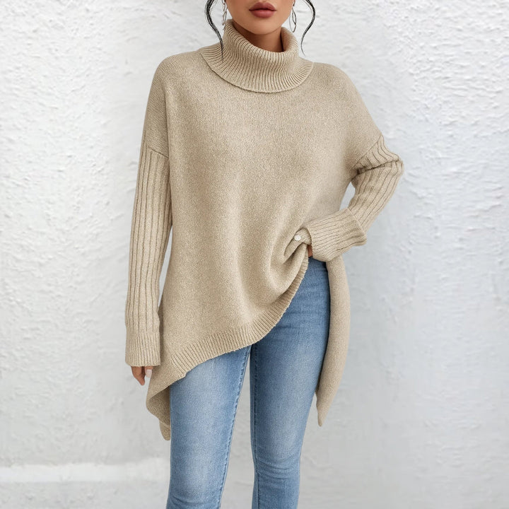 Casual turtleneck sweater detail view