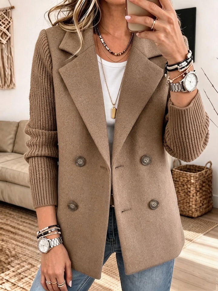 Janet | Elegant Blazer with Knit Sleeves
