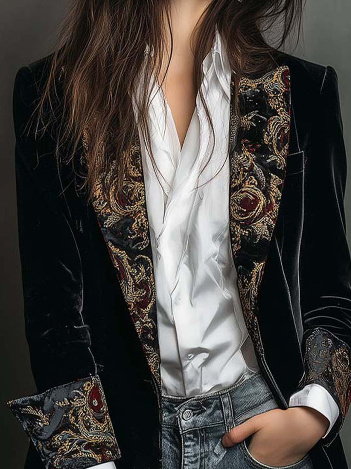Ann | Slim Fit Baroque Print Blazer