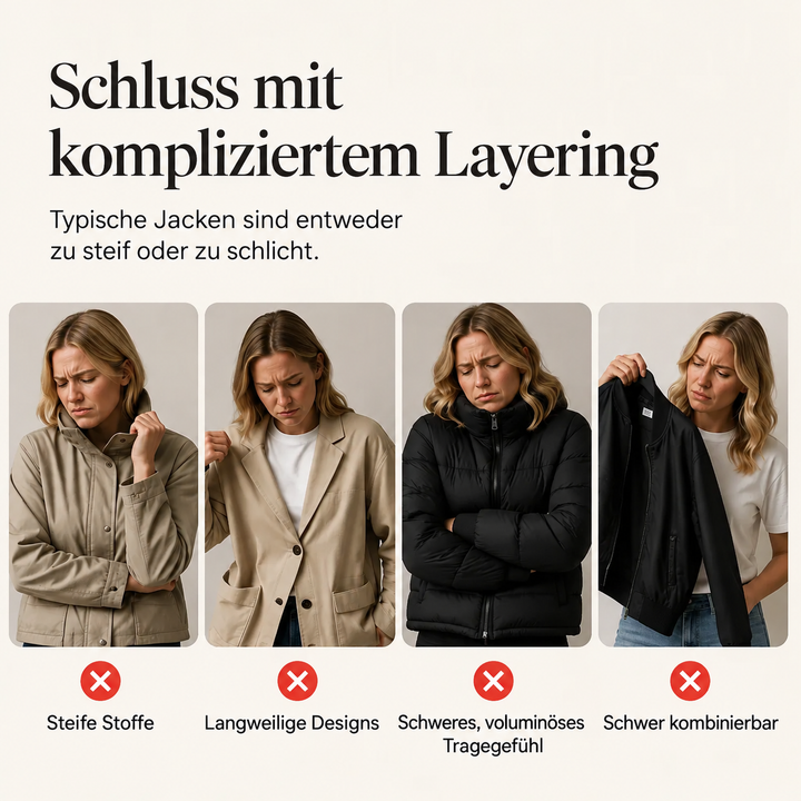Sandra | Elegant Denim Jacket with Knit Panels