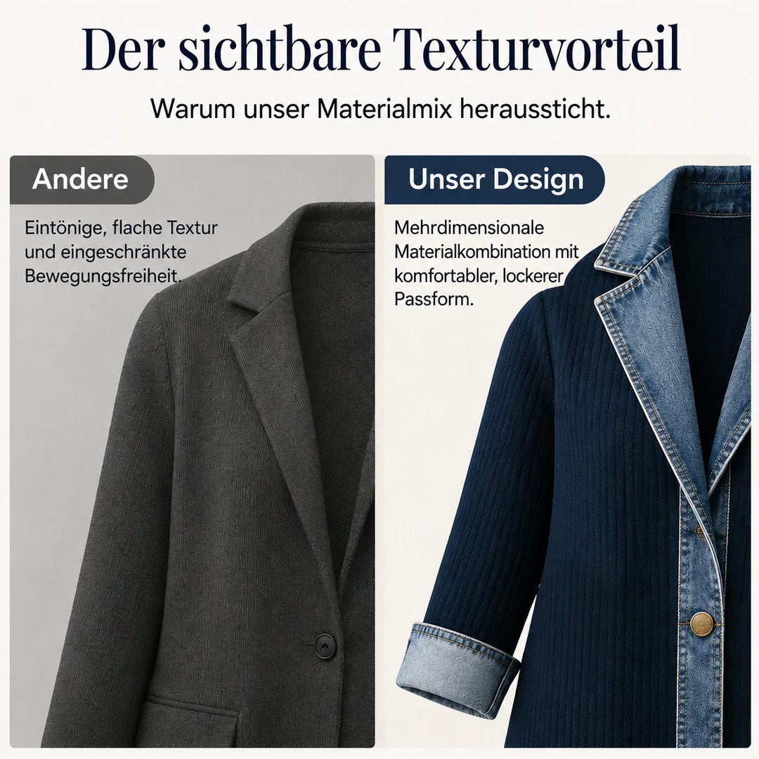 Sandra | Elegant Denim Jacket with Knit Panels