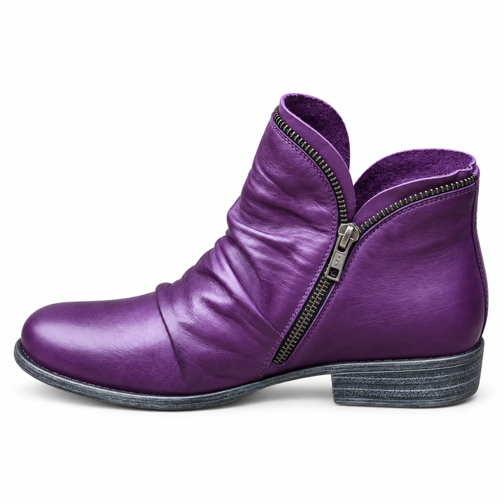 Gloria | Chic and Comfortable Ankle Boots - Purple