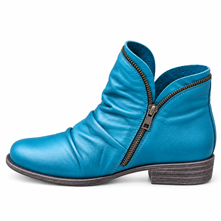 Gloria | Chic and Comfortable Ankle Boots - Blue