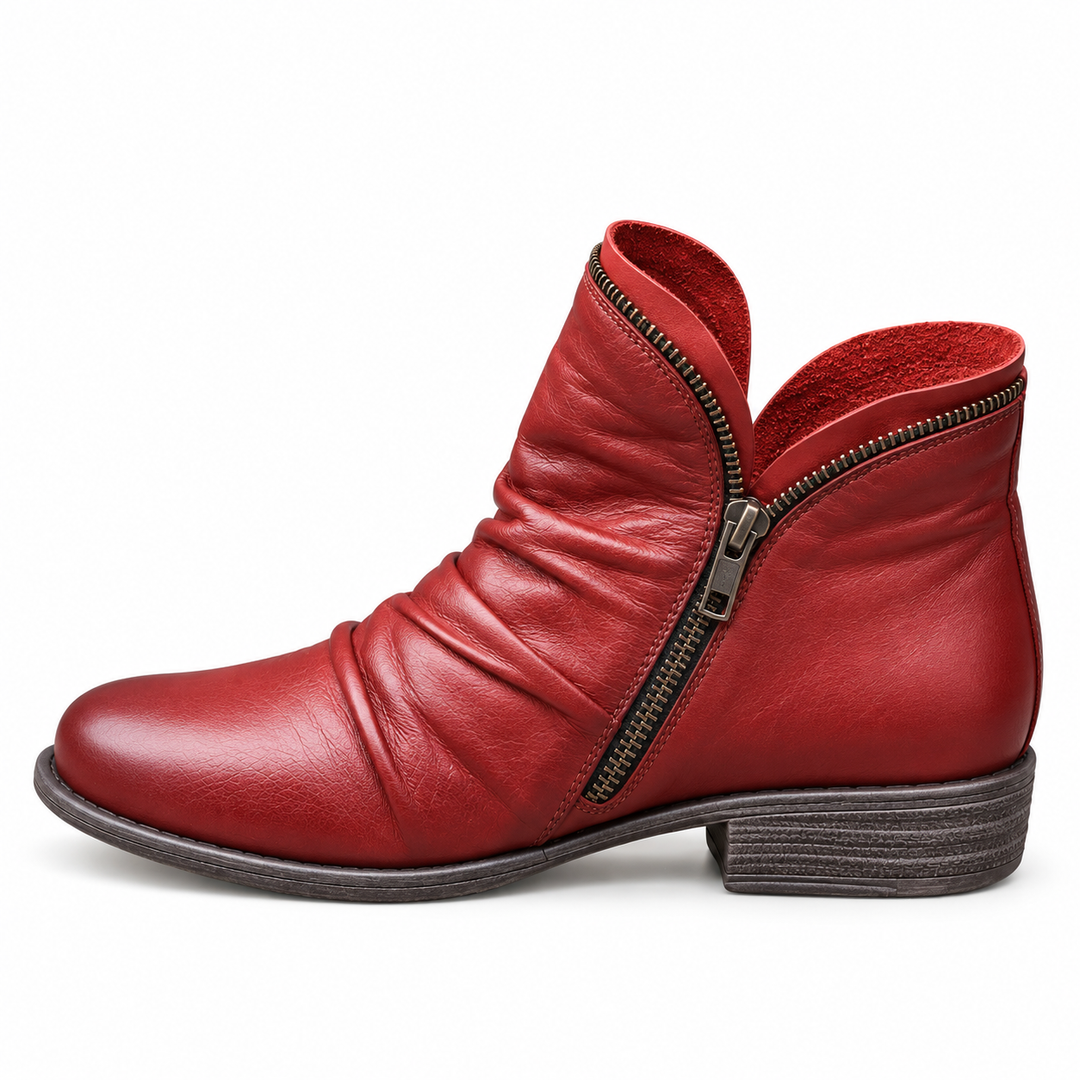 Gloria | Chic and Comfortable Ankle Boots - Red