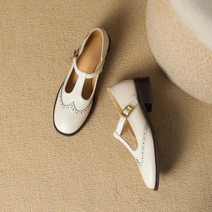Phyllis Mary Jane Shoes - Beige