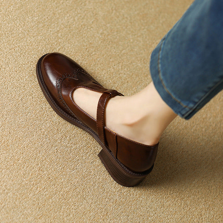 Phyllis Mary Jane Shoes - Brown