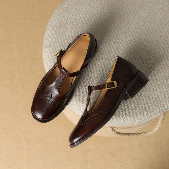 Phyllis Mary Jane Shoes - Brown