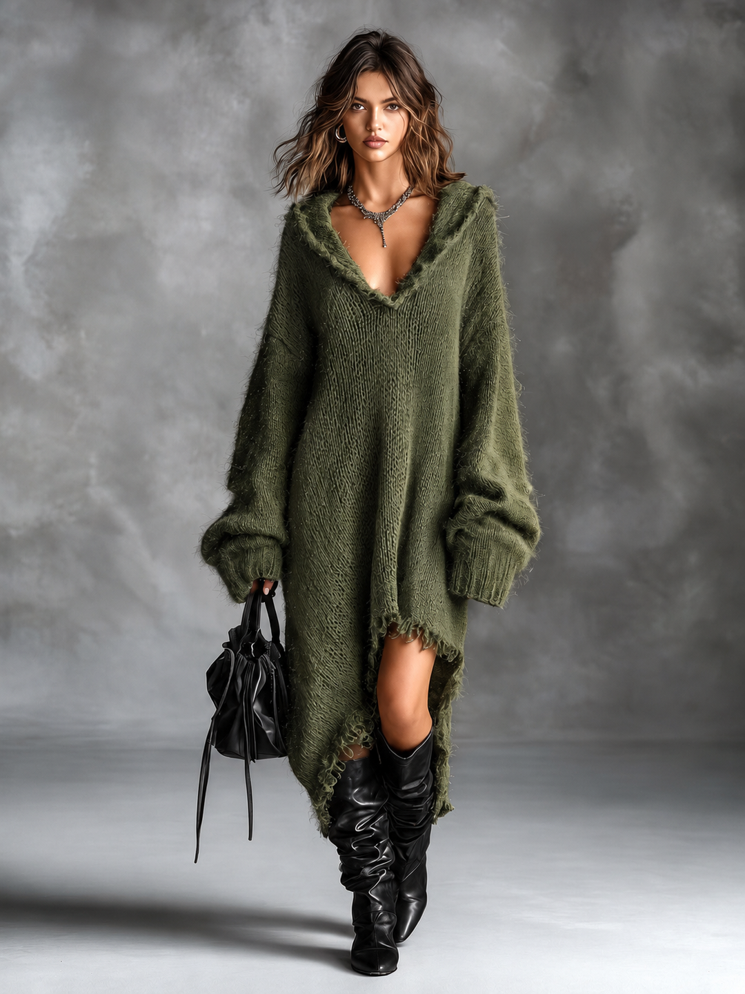 Victoria Oversized Hooded Knit Dress