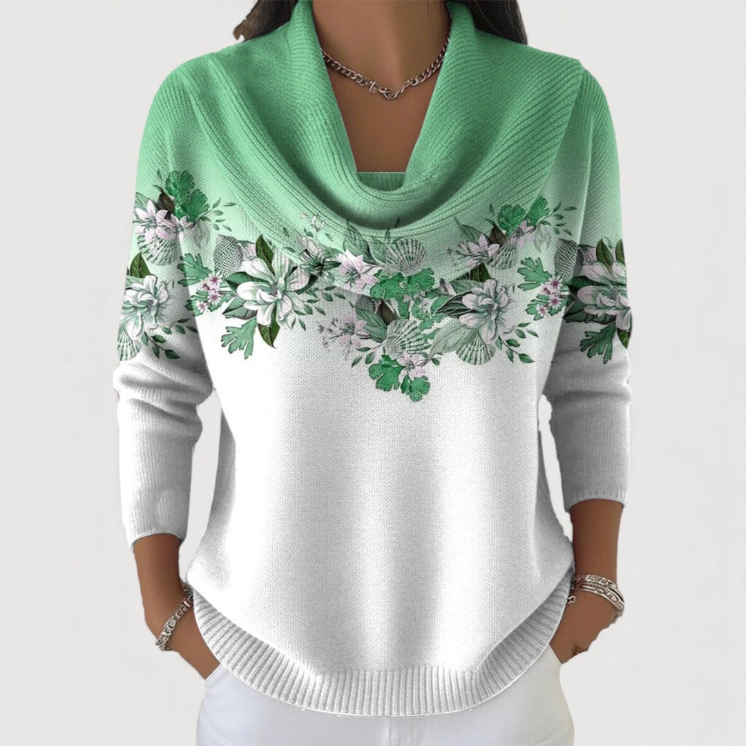 Eleanor | Floral Sweater with Soft Neckline