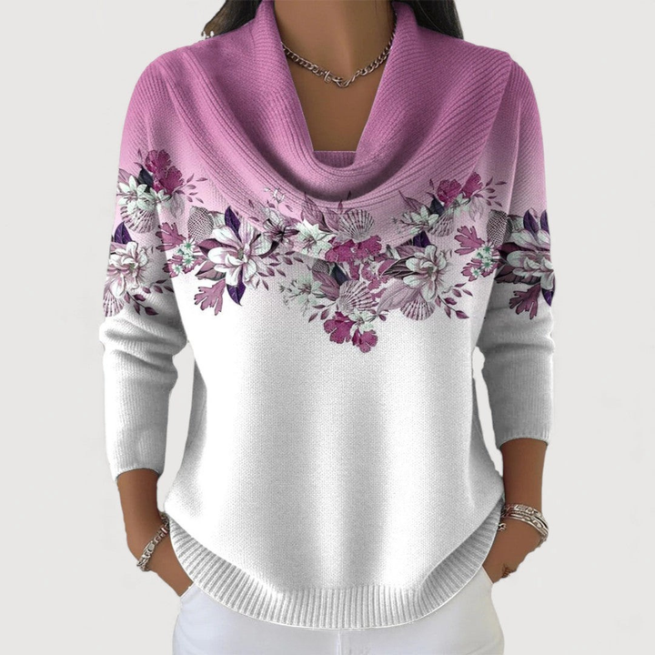 Eleanor | Floral Sweater with Soft Neckline