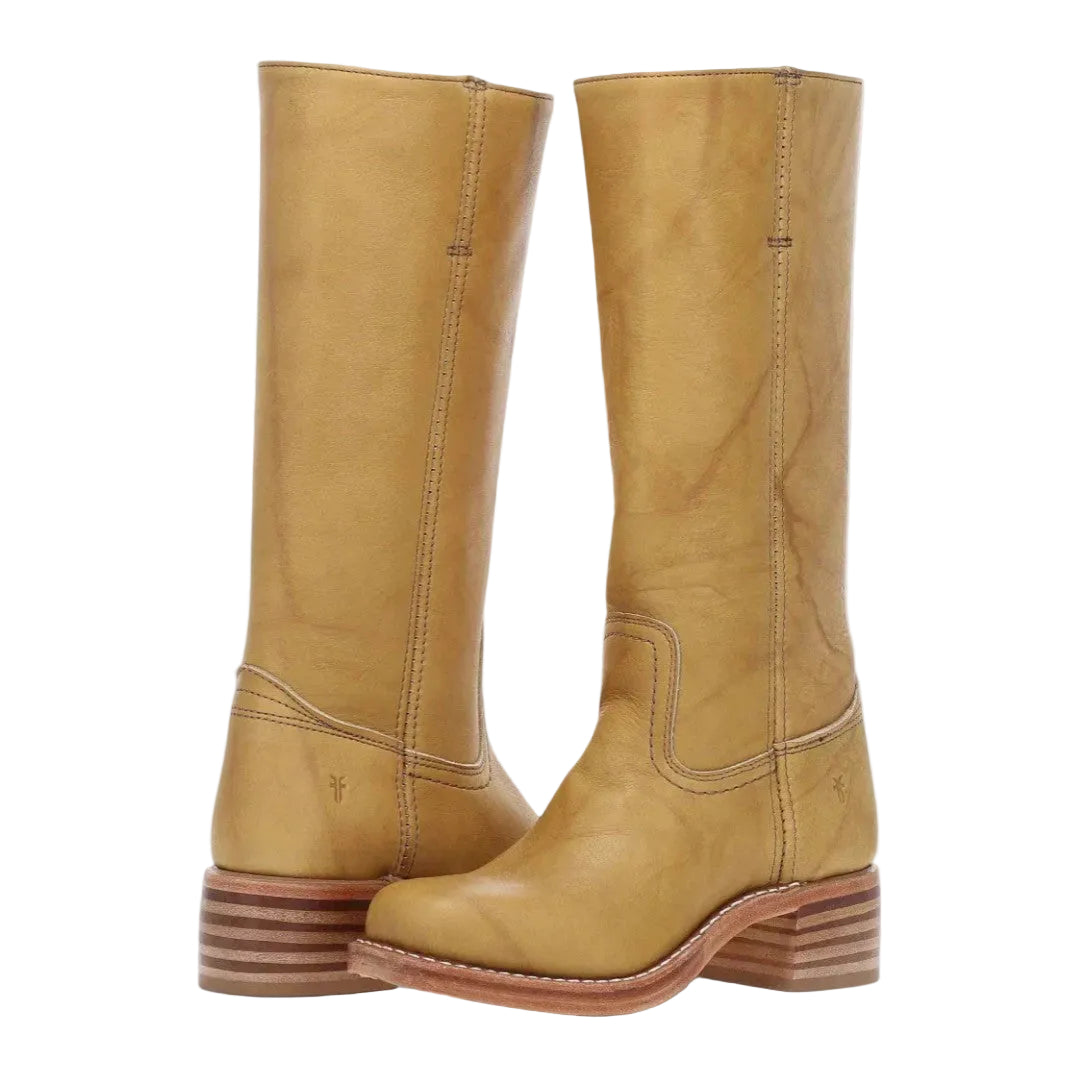 Classic western cowboy boots in yellow