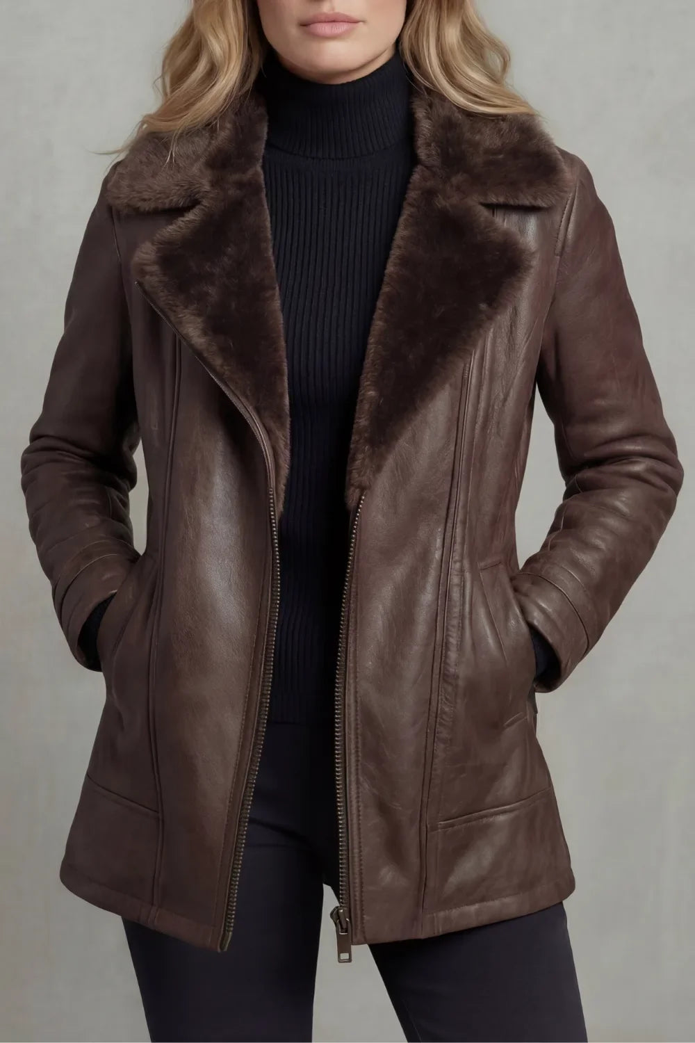 Sharon | Sheepskin-Lined Leather Jacket