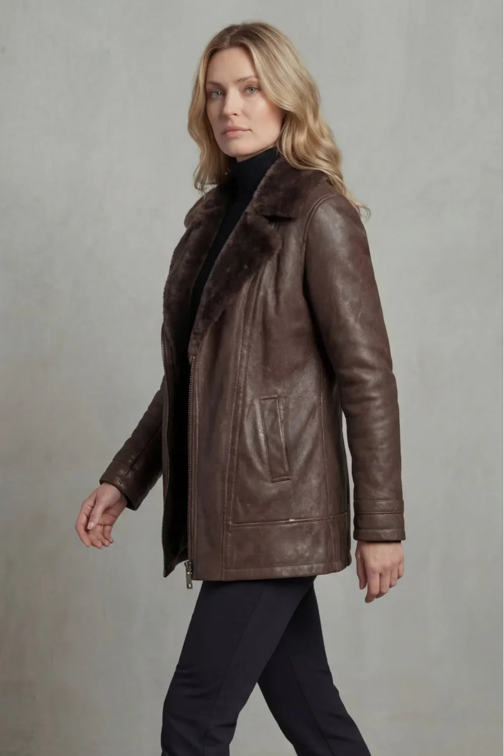 Sharon | Sheepskin-Lined Leather Jacket