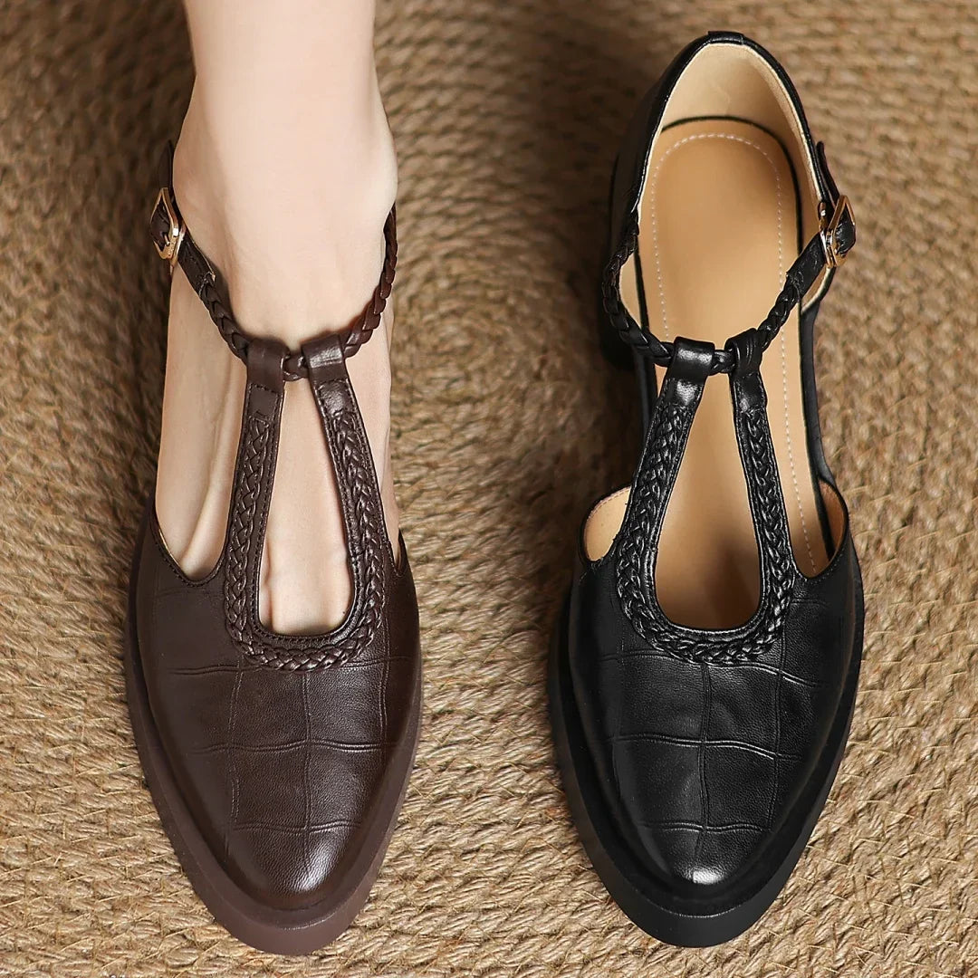 Judith | Elegant T-Strap Mid-Heel Shoes