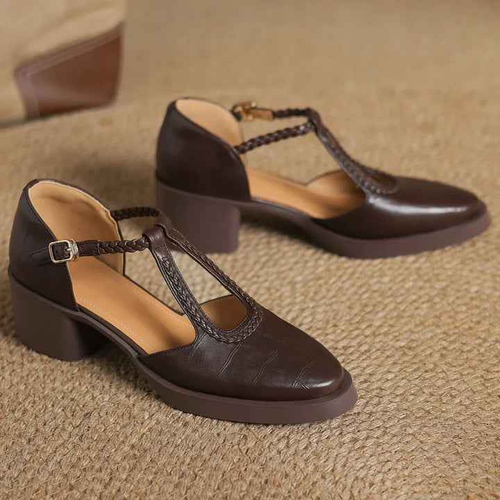 Judith | Elegant T-Strap Mid-Heel Shoes