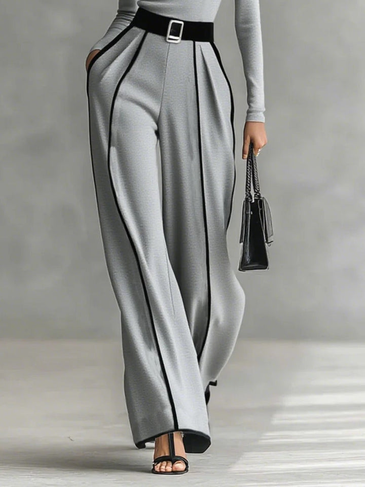 Ann | High Neck Wide Leg Pants Set