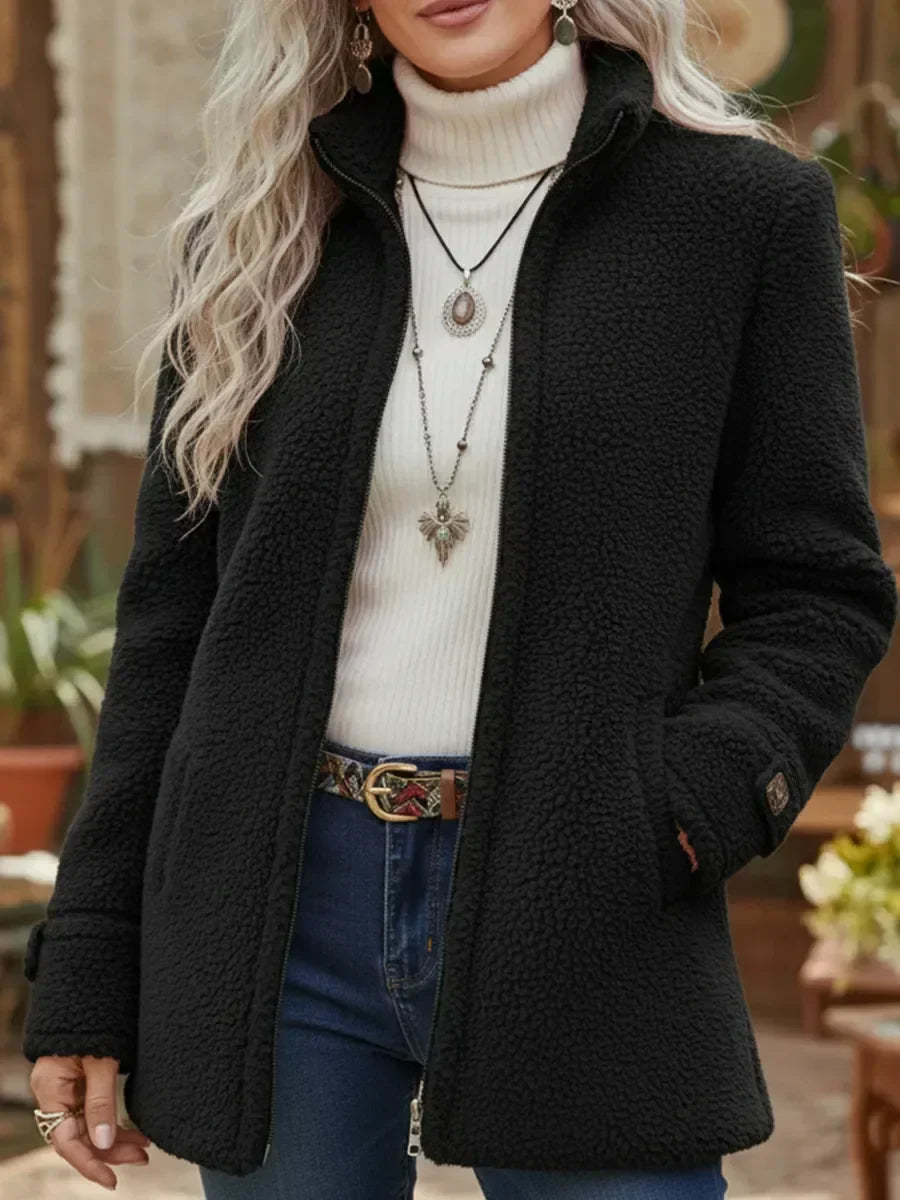 Ann | Cozy Sherpa Full Zip Fleece Jacket
