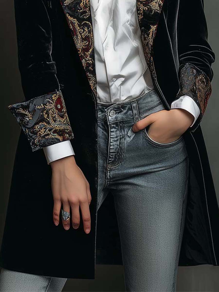 Ann | Slim Fit Baroque Print Blazer