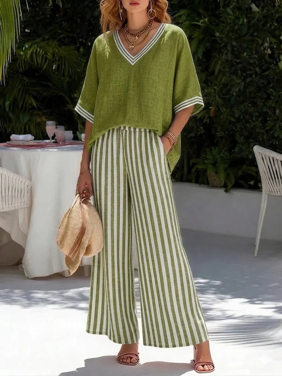 Sienna | Relaxed Striped Linen Two-Piece Set