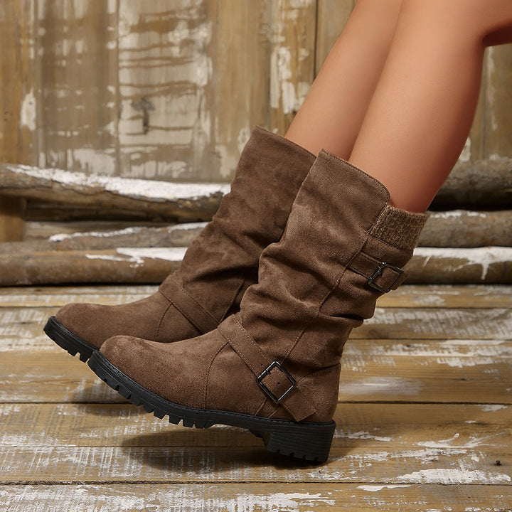 Janice | Casual Women's Mid-Calf Boots - Brown