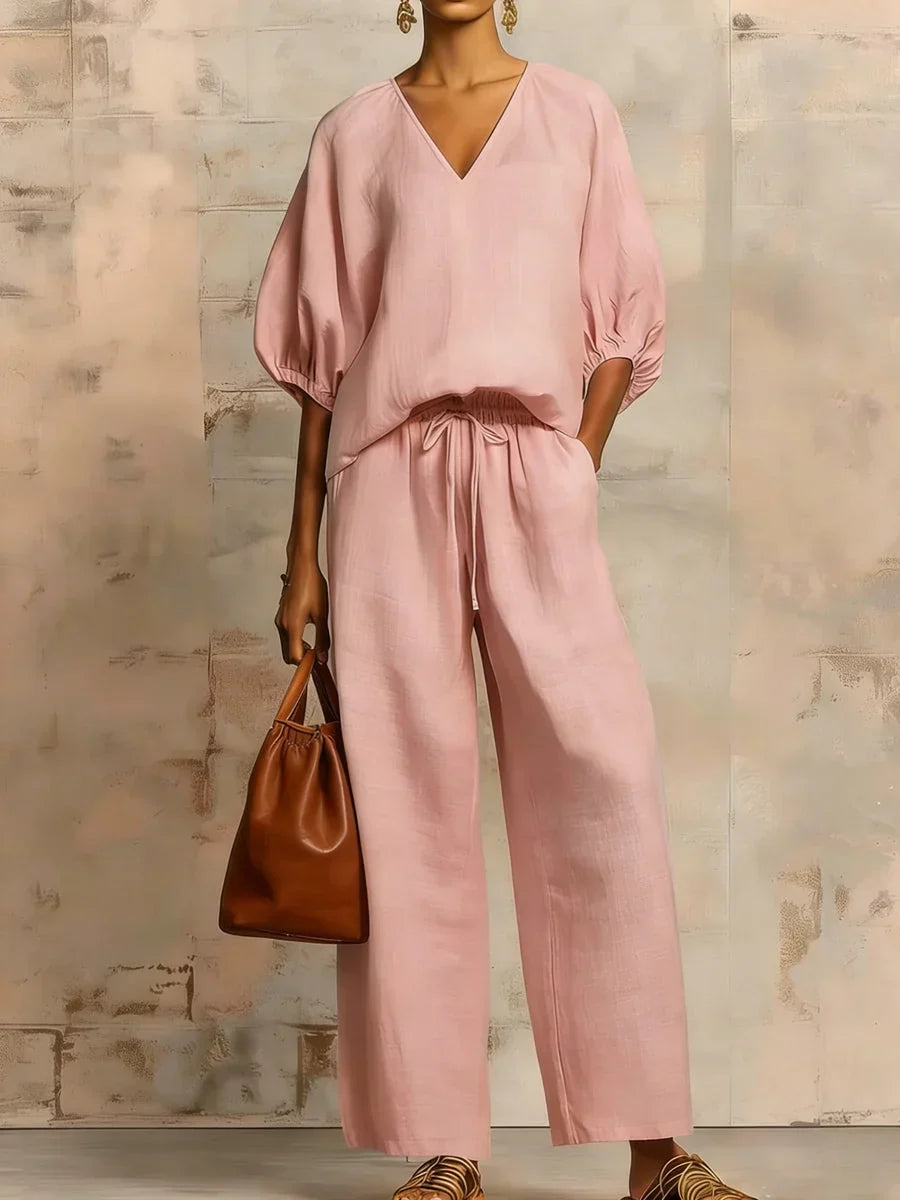 Valencia | Elegant Relaxed Linen Two-Piece Set
