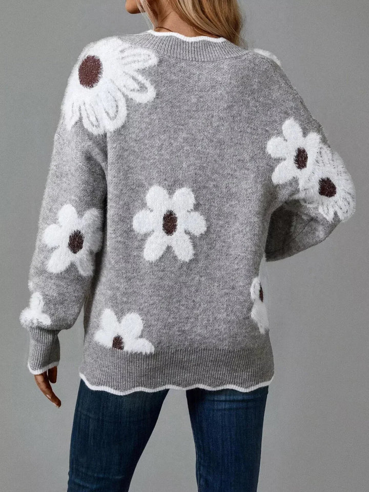 Dorothy Floral V-Neck Long Sleeve Sweater - photo 5