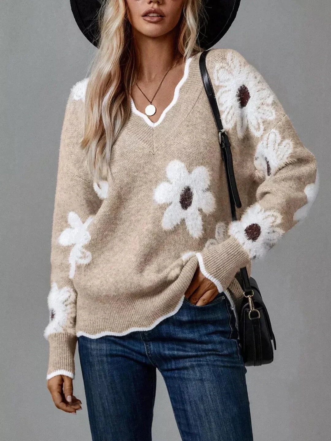 Dorothy Floral V-Neck Long Sleeve Sweater - photo 7