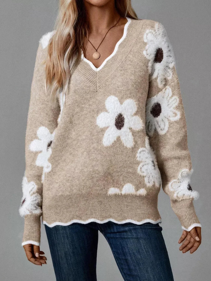 Dorothy Floral V-Neck Long Sleeve Sweater - photo 9
