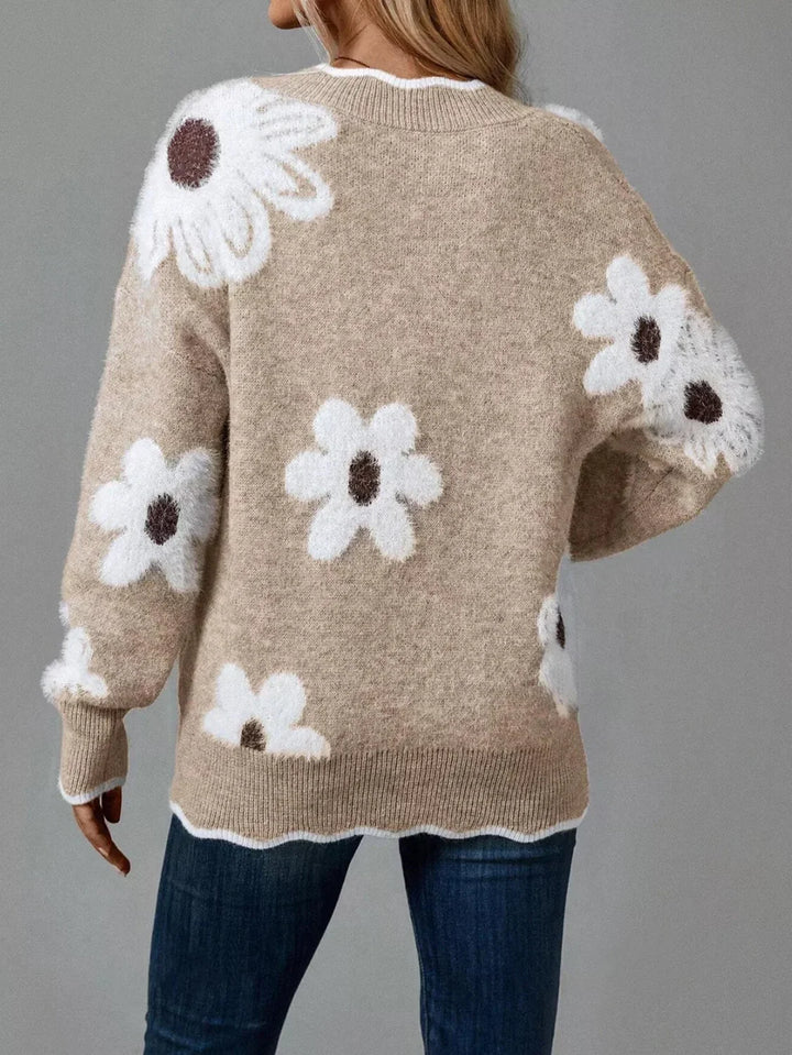 Dorothy Floral V-Neck Long Sleeve Sweater - photo 10