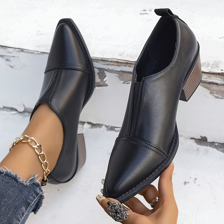 Rose leather orthopedic ankle boots
