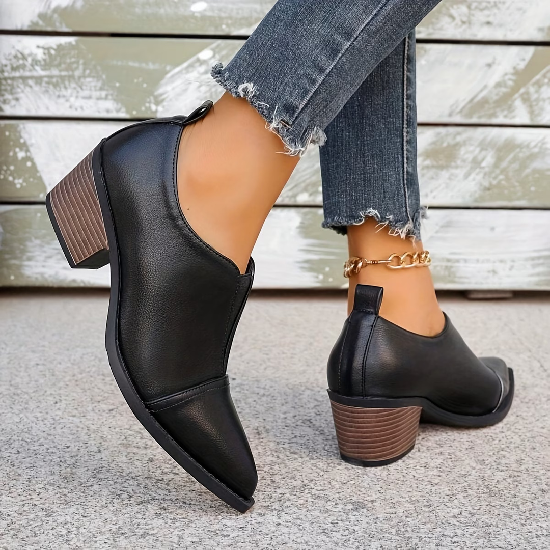 Rose leather orthopedic ankle boots