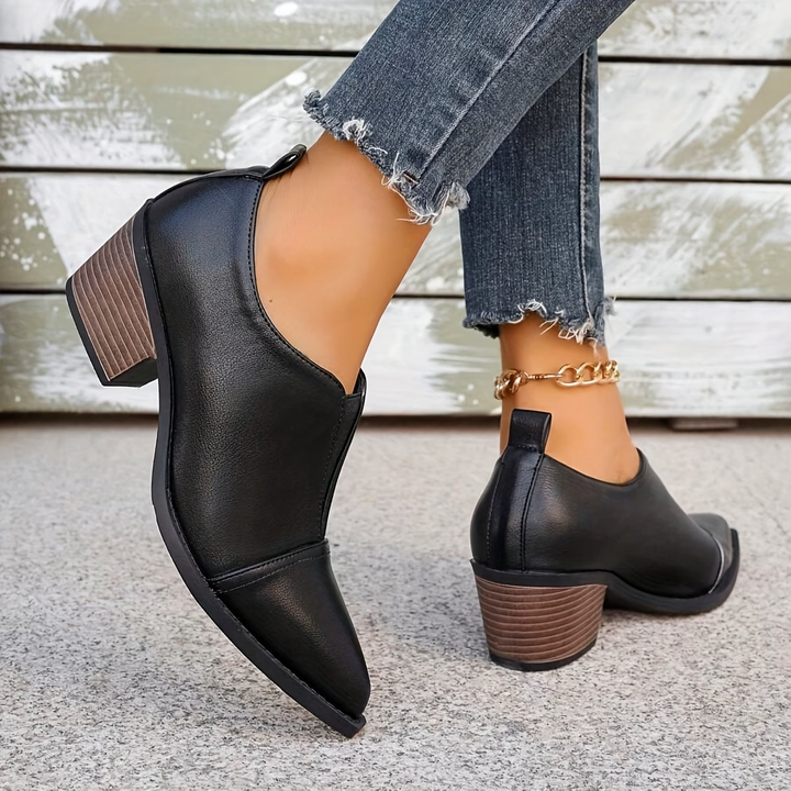 Rose leather orthopedic ankle boots