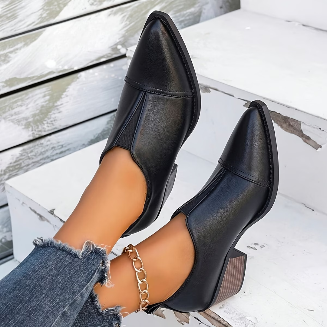 Rose leather orthopedic ankle boots